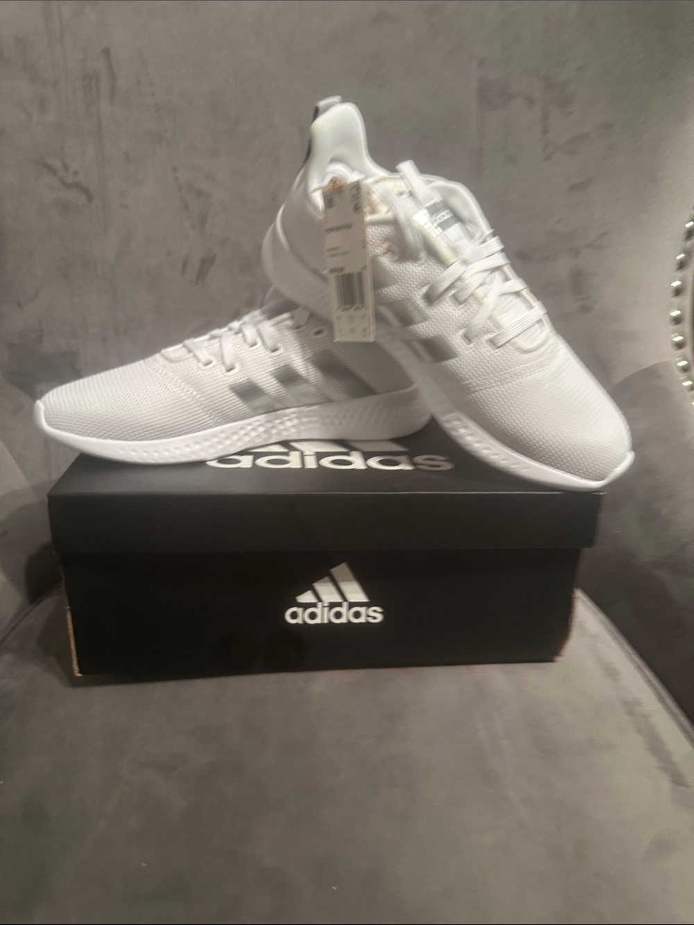 adidas Wmns White Mesh Running Sneakers